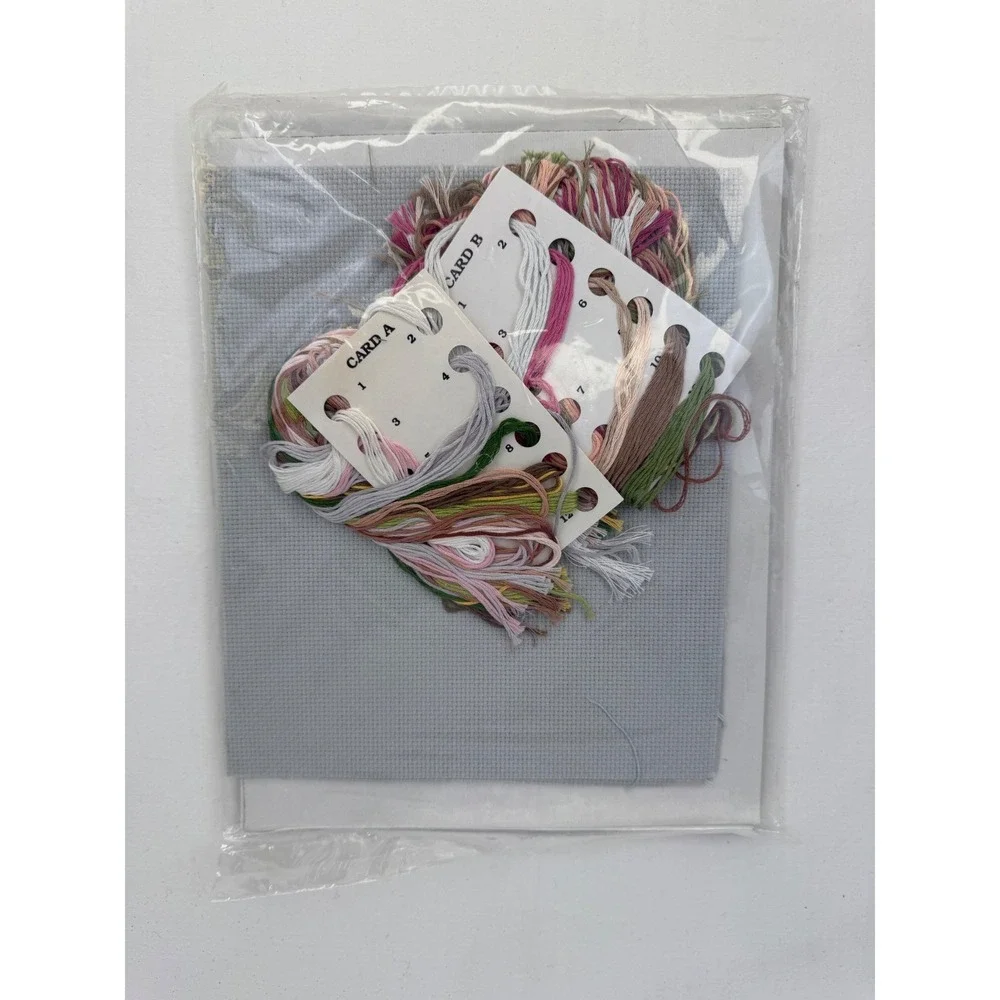 Janlynn Girl with Cosmos Counted Cross‎ Stitch Kit 29-18 Nancy Cole Vintage 1995
